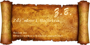 Zámbori Balbina névjegykártya
